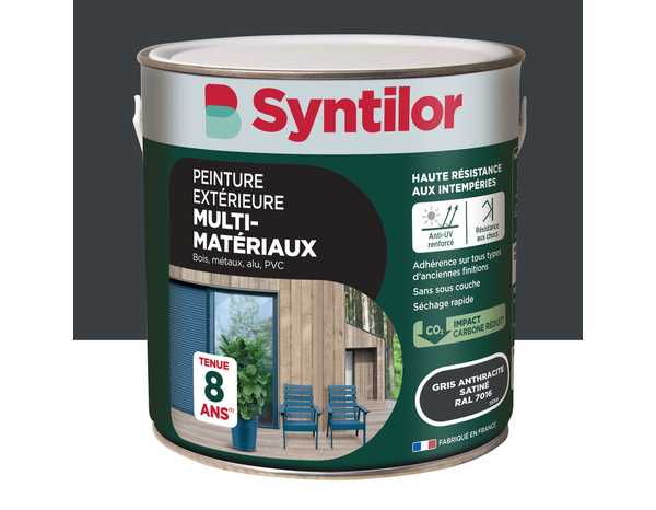 Peinture extérieure multisupport gris anthracite satinée 2 L - Syntilor - Brico Dépôt
