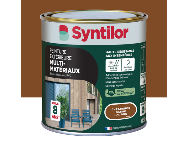 Peinture extérieure multisupport châtaignier satin 0,5 L - Syntilor - Brico Dépôt