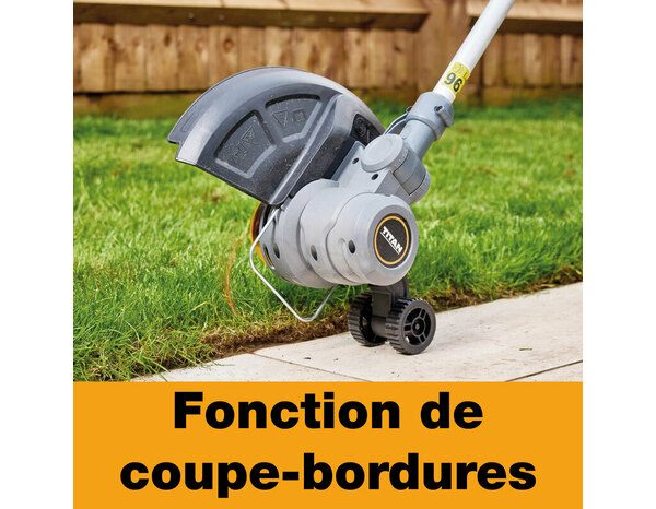 Coupe-bordures électrique filaire 600 W largeur de coupe 30 cm manche télescopique - Titan - Brico Dépôt