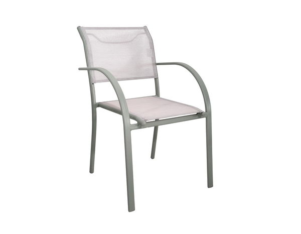 Fauteuil de jardin aluminium vert lichen empilable 55,5 x 62 x 84 cm - Brico Dépôt