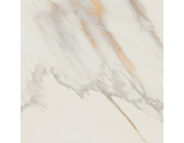 Carrelage sol intérieur grès émaillé blanc marbré CALACATTA - 45 x 45 cm - Brico Dépôt