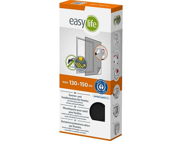 Moustiquaire fenêtre polyester anthracite recoupable 130 x 150 cm - Brico Dépôt