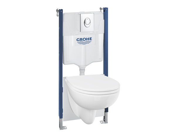 Pack wc suspendu complet cuvette céramique sans rebord hauteur réglable - Grohe - Brico Dépôt