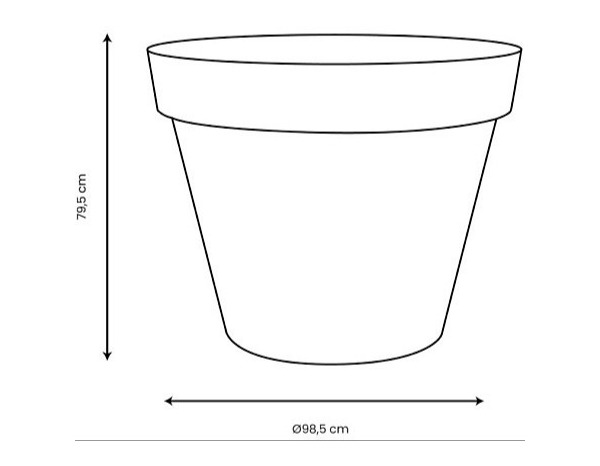 Pot de fleurs rond grand format polypropylène terre battue 356 L TOSCANE diamètre 100 cm - Eda - Brico Dépôt