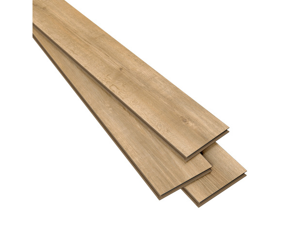 Sol stratifié marron effet bois brut mat AC4 à clipser L. 128,8 cm x l. 19,5 cm x Ép. 7 mm - Brico Dépôt