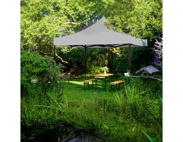Tonnelle pliante grise polyester imperméable structure acier OMBRALIS 3 x 3 m - Brico Dépôt