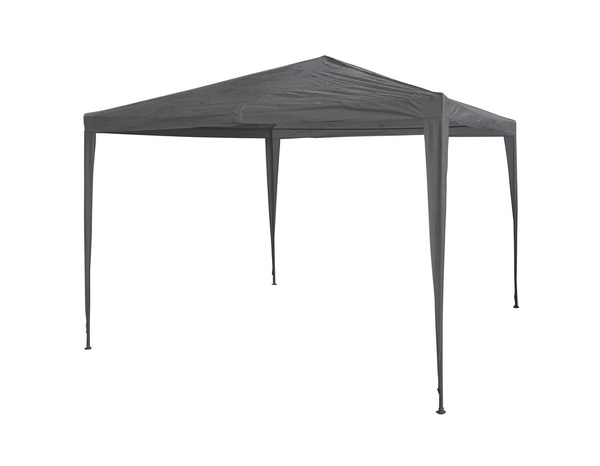 Tonnelle grise toile polyéthylène structure acier L. 3 m x l. 3 m x H. 2,4 m - Brico Dépôt
