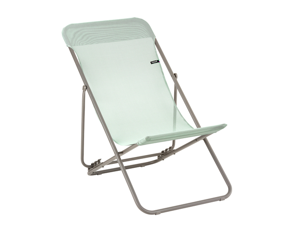 Chaise longue pliante ultra-compacte tilleul 4 positions toile Batyline - Brico Dépôt