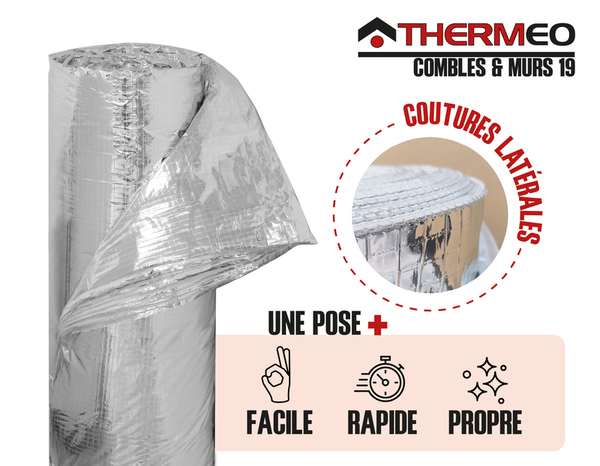 Rouleau d'isolant multi réflecteur pour combles et murs – 1.5 x 10m, finition métallisée - Brico Dépôt