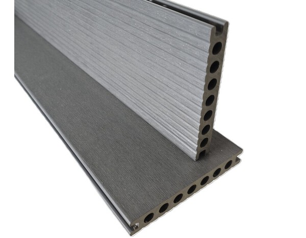 Lame composite extérieur gris effet bois réversible L. 2,20 m x l. 14,5 cm - Brico Dépôt