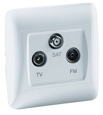 Prise TV/FM/SAT "OME" blanc - Brico Dépôt