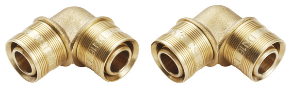 2 coudes à glissement en laiton pour tube PER - Ø 16 mm - Noyon & Thiebault - Brico Dépôt