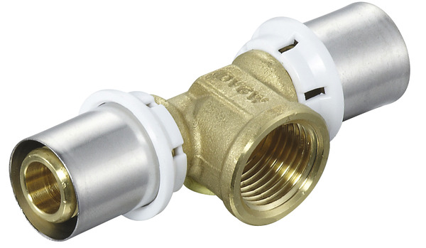 Té femelle centre à sertir pour tube multicouche Ø 20 mm 15x21 mm - Somatherm - Brico Dépôt