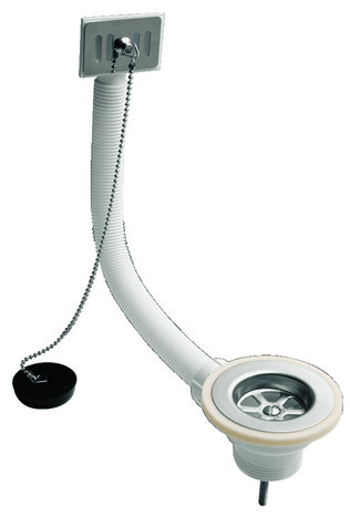 Bonde pour évier 1 bac (grès ou synthèse) et trop-plein - Wirquin - Brico Dépôt