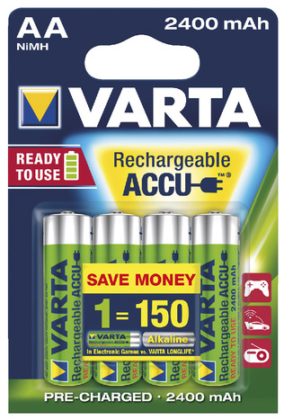 Lot de 4 piles rechargeables AA/HR6 2100 mAh 1,20 V R2U - Varta - Brico Dépôt