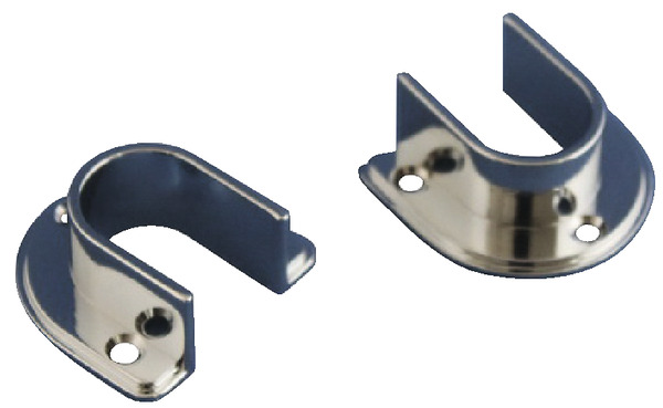 2 Supports penderie mur rond 18 mm chrome - Brico Dépôt