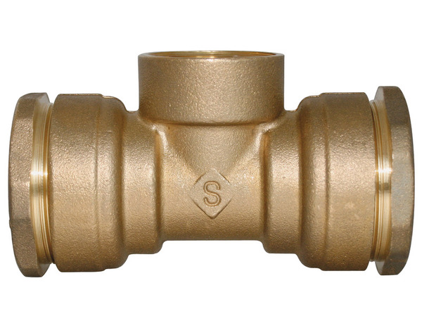 Té en laiton femelle au centre à sertir pour tube multicouche Ø 25 mm 20x27 mm - Somatherm - Brico Dépôt