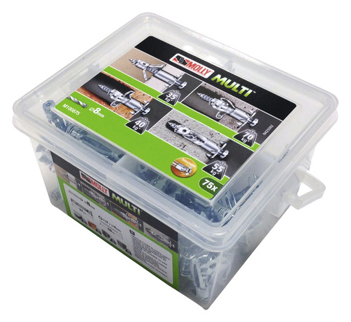 Seau de 75 chevilles métalliques multi-matériaux - Molly - Brico Dépôt