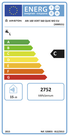 Chauffe-eau électrique "Ariston Quietis" - 100 L - 1200 W - Ariston - Brico Dépôt