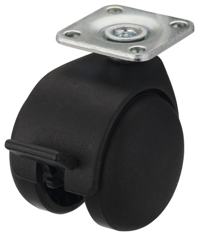 Roul.polyam.45kg d50.plat piv diam. 50 mm 45 kg (avec frein) - Tente - Brico Dépôt