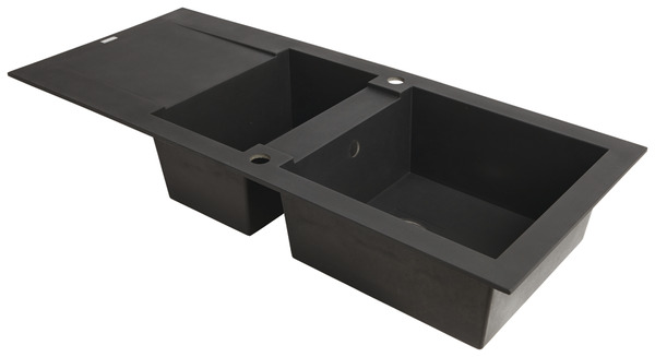 Évier résine noire "lavoisier" - 2 cuves - Cooke and Lewis - Brico Dépôt