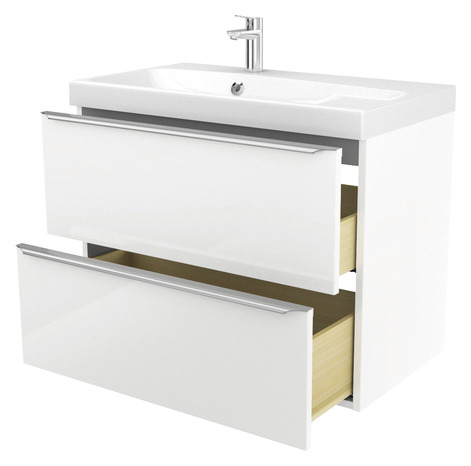 Meuble sous vasque à suspendre blanc Imandra L.80 x H.60 x P.45 cm - GoodHome - Brico Dépôt