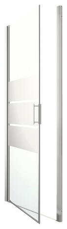 Porte de douche pivotante "Beloya" l.90 cm en verre effet miroir - GoodHome - Brico Dépôt