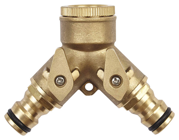 Adaptateur double voie en laiton pour robinet - Brico Dépôt