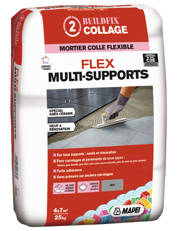 Mortier colle flex multisupport C2E* - 25 kg - Mapei