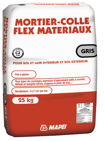 Colle carrelage Flex C2 Mapei gris 25kg