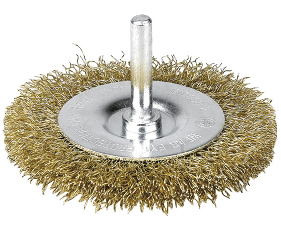 Brosse métallique circulaire sur tige pour perceuse Ø 70 mm - Brico Dépôt