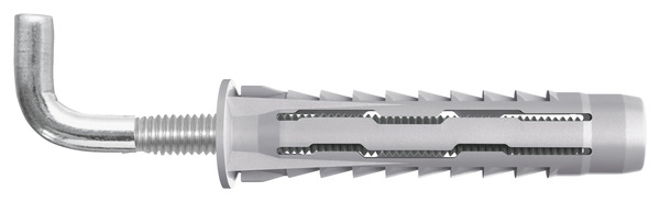 Lot de 2 chevilles nylon univ. 8 x 40 mm avec crochet en L - Diall - Brico Dépôt