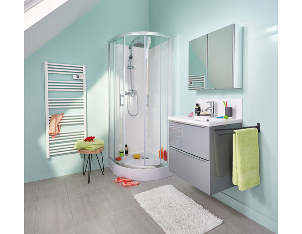 Accès d'angle circulaire "Onega" l.80 cm en verre transparent - Cooke and Lewis - Brico Dépôt