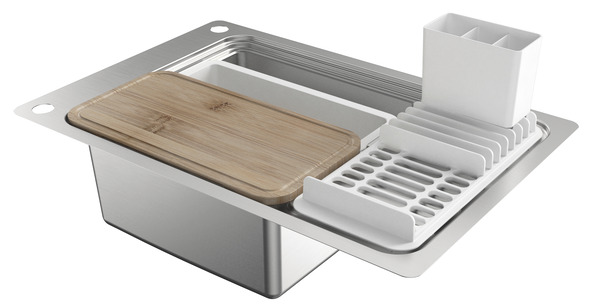 Évier inox "romesco" - 1 cuve + égouttoir - GoodHome - Brico Dépôt