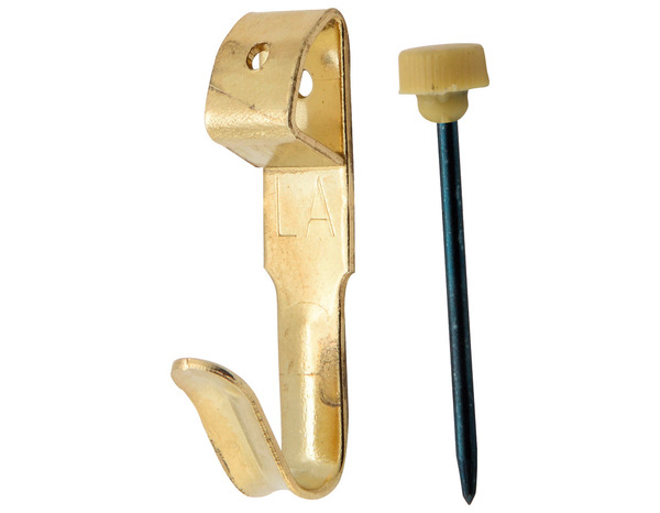 10 crochets N°2 avec aiguilles en acier laitonné H. 3,2 cm P. 1,3 cm l. 0,8 cm - Le Crochet Français - Brico Dépôt