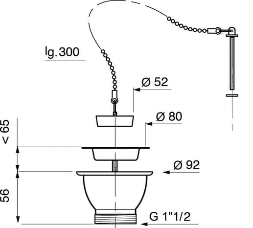 Siphon pour évier en grès 2 bacs Ø 60 mm - Brico Dépôt