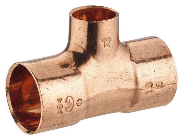2 tés à souder réduits pour tube cuivre Ø 14 et 18 mm avec embout F - Noyon & Thiebault - Brico Dépôt