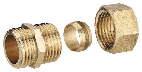 Tube et raccord en laiton Ø de 14 mm bicônes mâles 15x21 mm - Noyon & Thiebault - Brico Dépôt