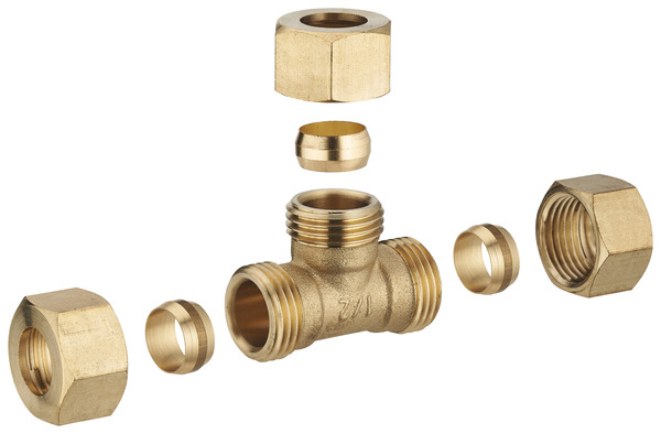 Té bicônes en laiton de Ø 14 mm - Noyon & Thiebault - Brico Dépôt