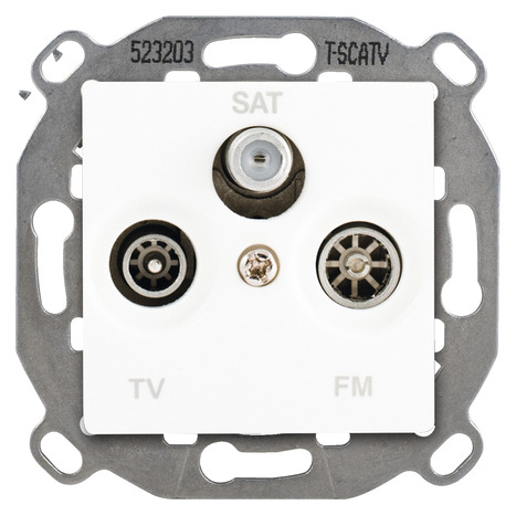 Prise TV/FM/SAT à clipser "Delta Viva" blanc - Siemens - Brico Dépôt