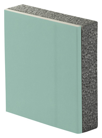 Doublage de plâtre hydrofuge et polystyrène TH 35 - L. 2,5 x l. 1,2 m x Ép 12,5 + 40 mm - Brico Dépôt