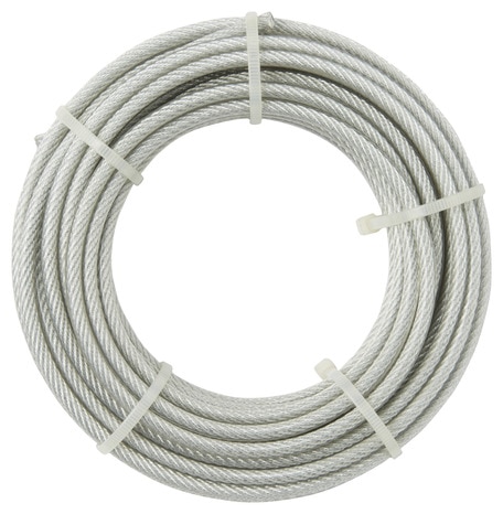Mètre de Cable Acier Gainé, Blanc, Ø 3 mm, Fini Ø 5 mm - ALPRECH