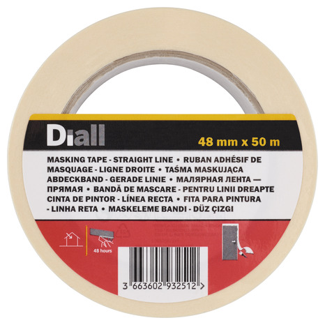Adhesif de masquage 50m x 48mm - Diall - Brico Dépôt