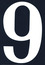 Numéro rue chiffre 9 adhésif 110 x 75 mm